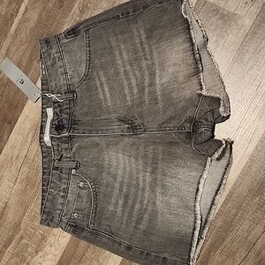 Tractr-Brittany - Mini Roll Hem Shorts Grey SLIM FIT/MID RISE NWT!